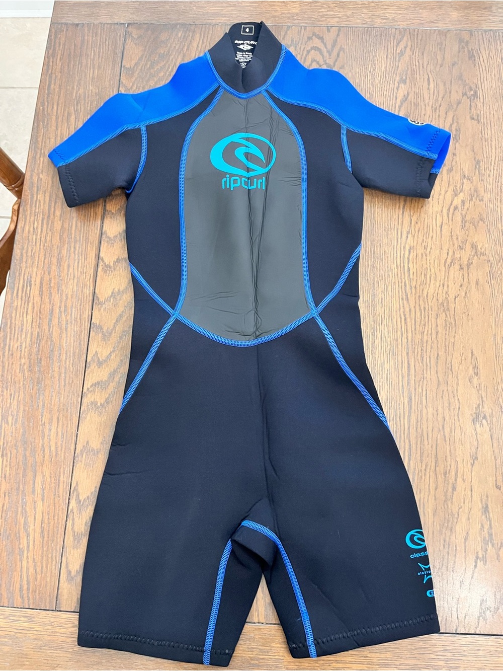 Rip Curl Wmn’s 4 Wetsuit Blue Black Short Sleeve 2mm Surf Swim Scuba Activewear
